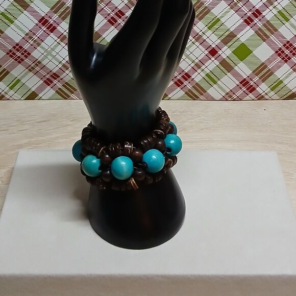 Hand Crafted Wooden Boho Beaded Stretchy Bracelet Fashion Costume Jewelry #37 - Picture 6 of 11